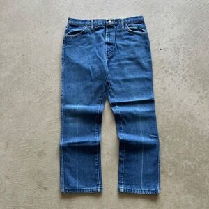 Vintage 70s Rustler Jeans Size 36x30 Blue Medium Wash Denim Talon Zip USA Made